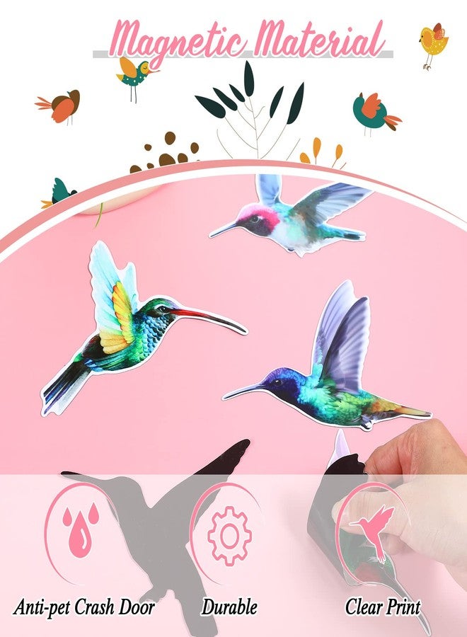 Eaasty 12 Pcs Hummingbird Screen Door Magnets Hummingbird Saver Magnets Flexible Magnetic Decals Decorative Double Sided Magnetic Screen Stickers for Window Patio Sliding Doors Protector - Image 5